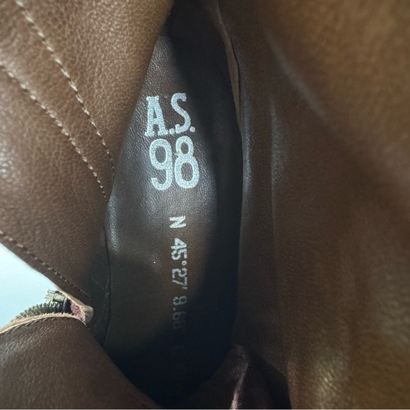 A.S.98 Traver Combat Moto Leather Mid Calf Boots Sequoia Brown Size 38 US 7.5 - Picture 10 of 10